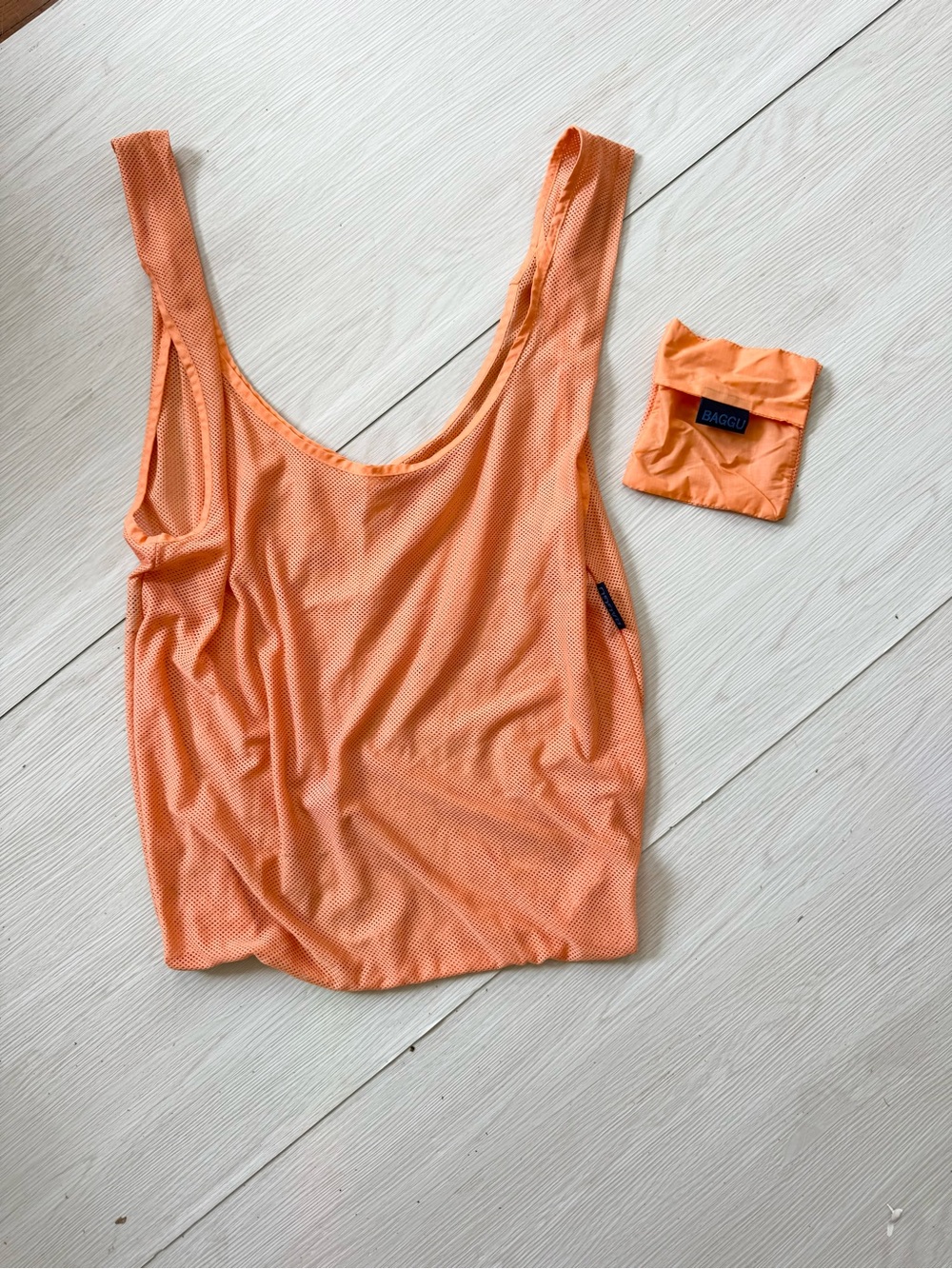 discontinued peach mesh baggu reusable tote ✧